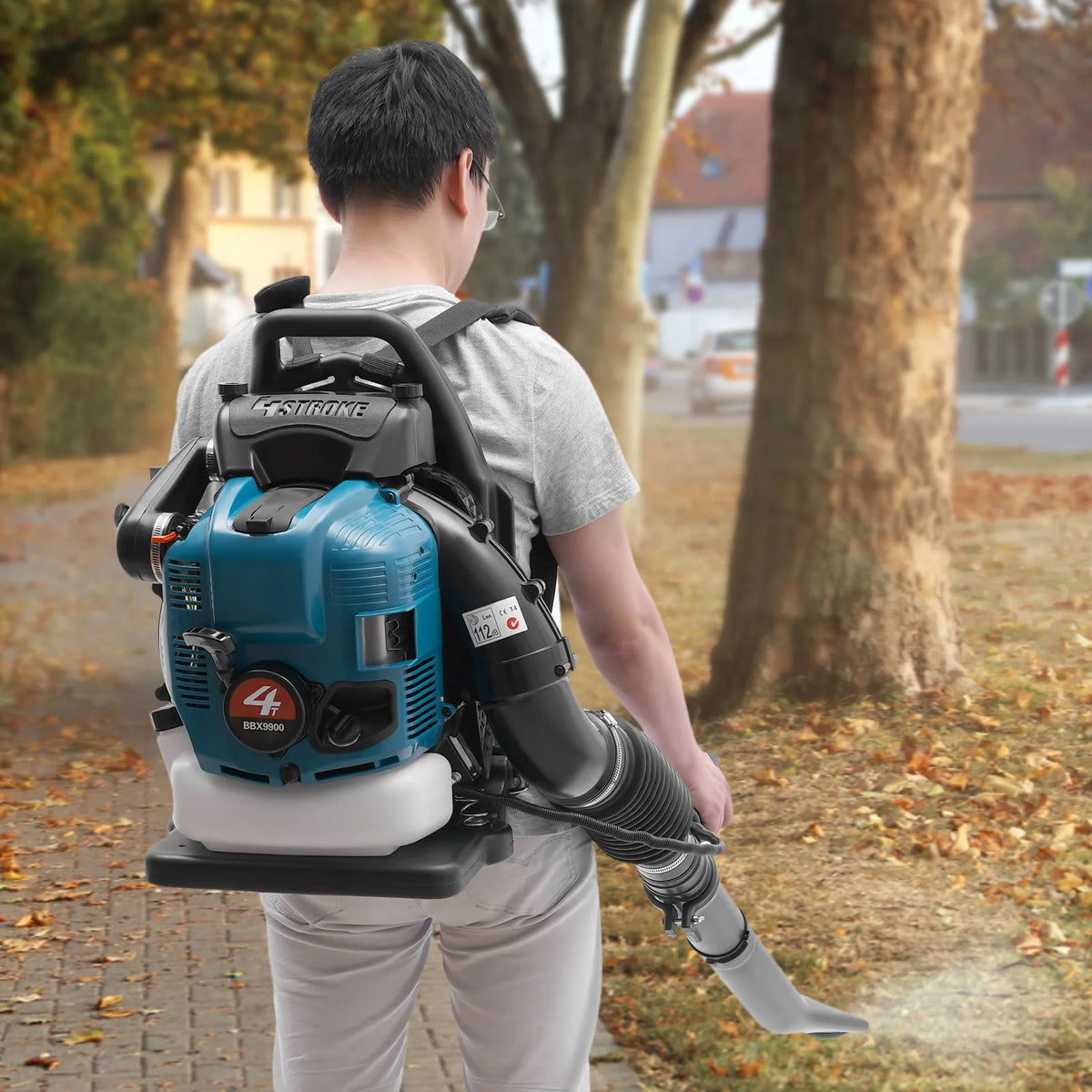 Bymaocar 75.6CC Gasoline Powered Four Stroke Backpack Leaf Blower