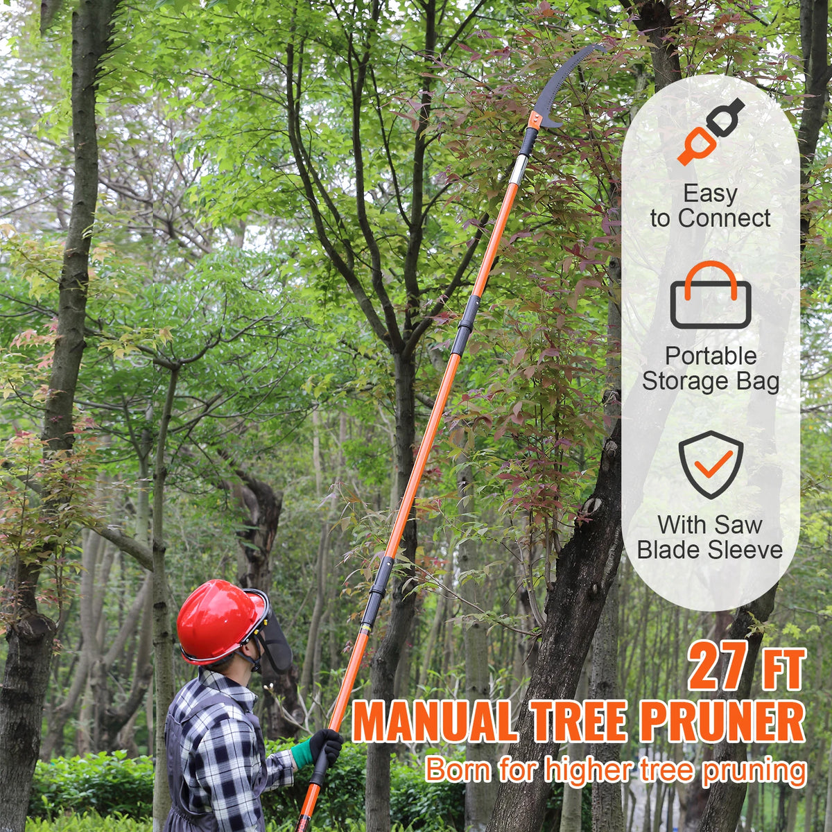 SucceBuy Extendable Manual Pole Saw for Tree Pruning