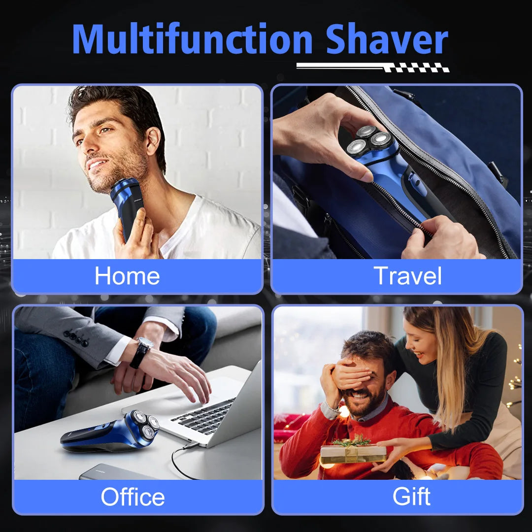 Sejoy Mens Cordless Rotary Electric Shaver Trimmer And Fast Charging