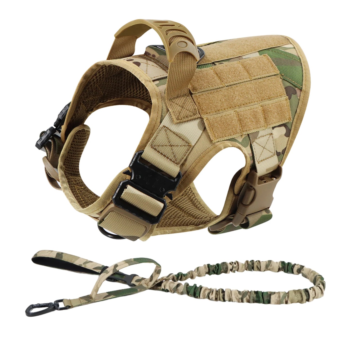 Durable Tactical Dog Harness And Leash Set No Pull For Large Dogs