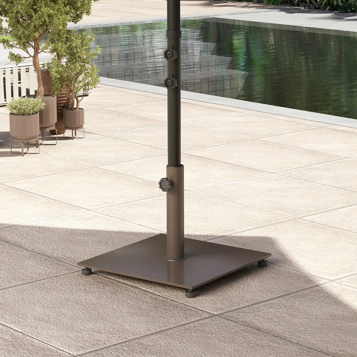 Outsunny Square Metal Patio Umbrella Base For Outdoor Use