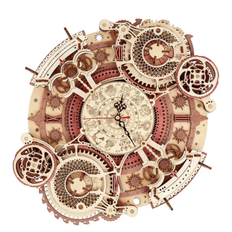 Robotime 3D Wooden Puzzle Wall Clock Mechanical Kit