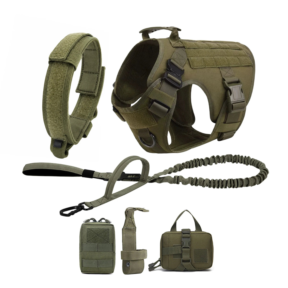 PETRAVEL Tactical Dog Harness with MOLLE Pouches for Training and Walking