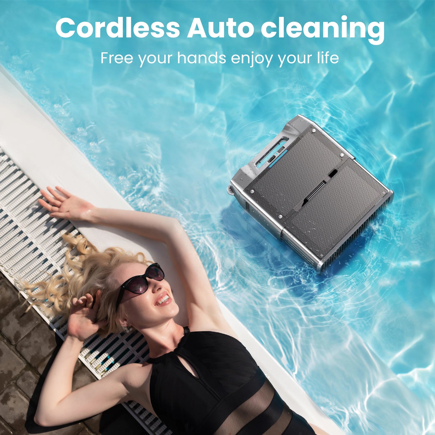 Vastorm Y80 Solar Robotic Pool Cleaner Cordless With Auto Docking