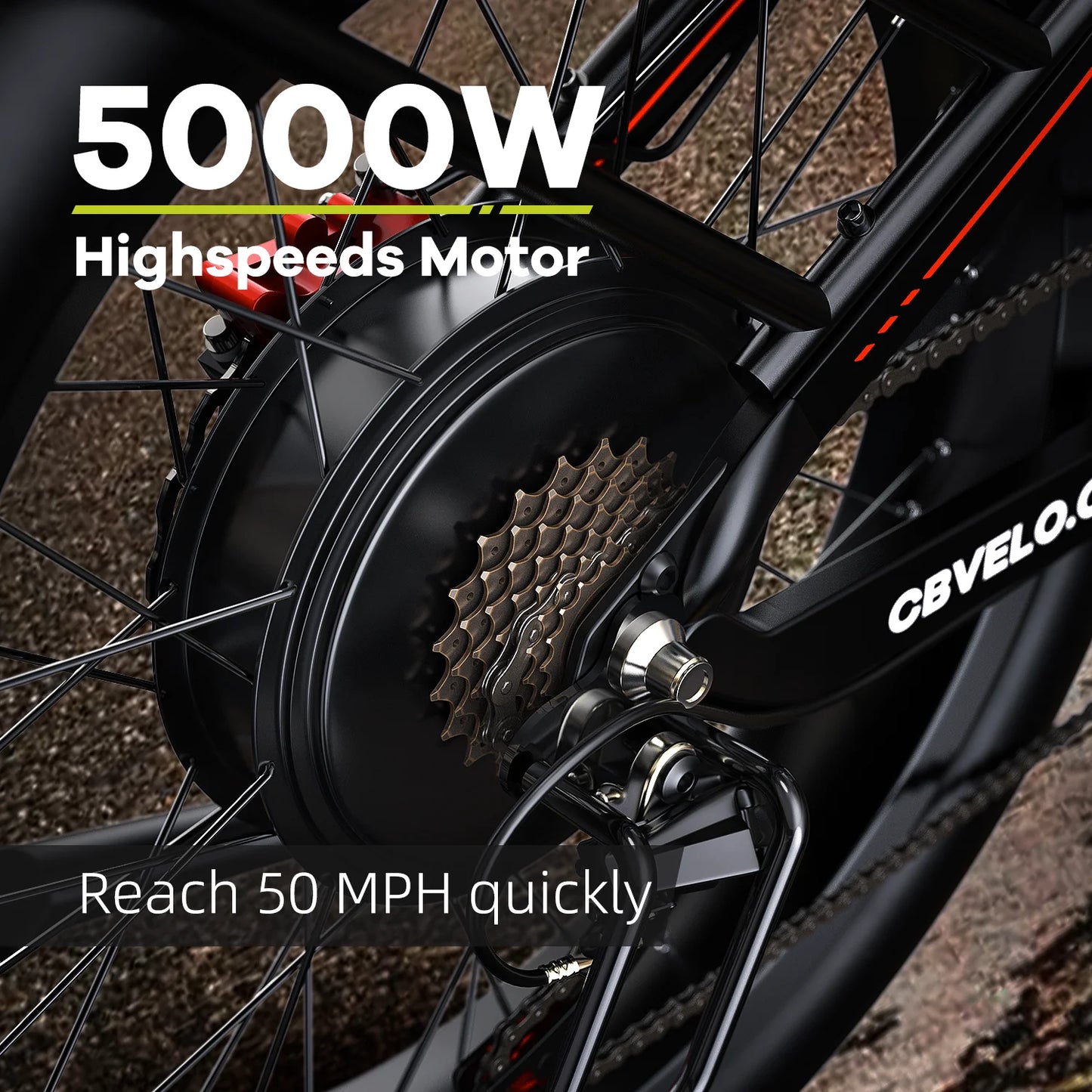 Cybervelo 5000W Fat Tire Electric Bike EK9 With 7Speed