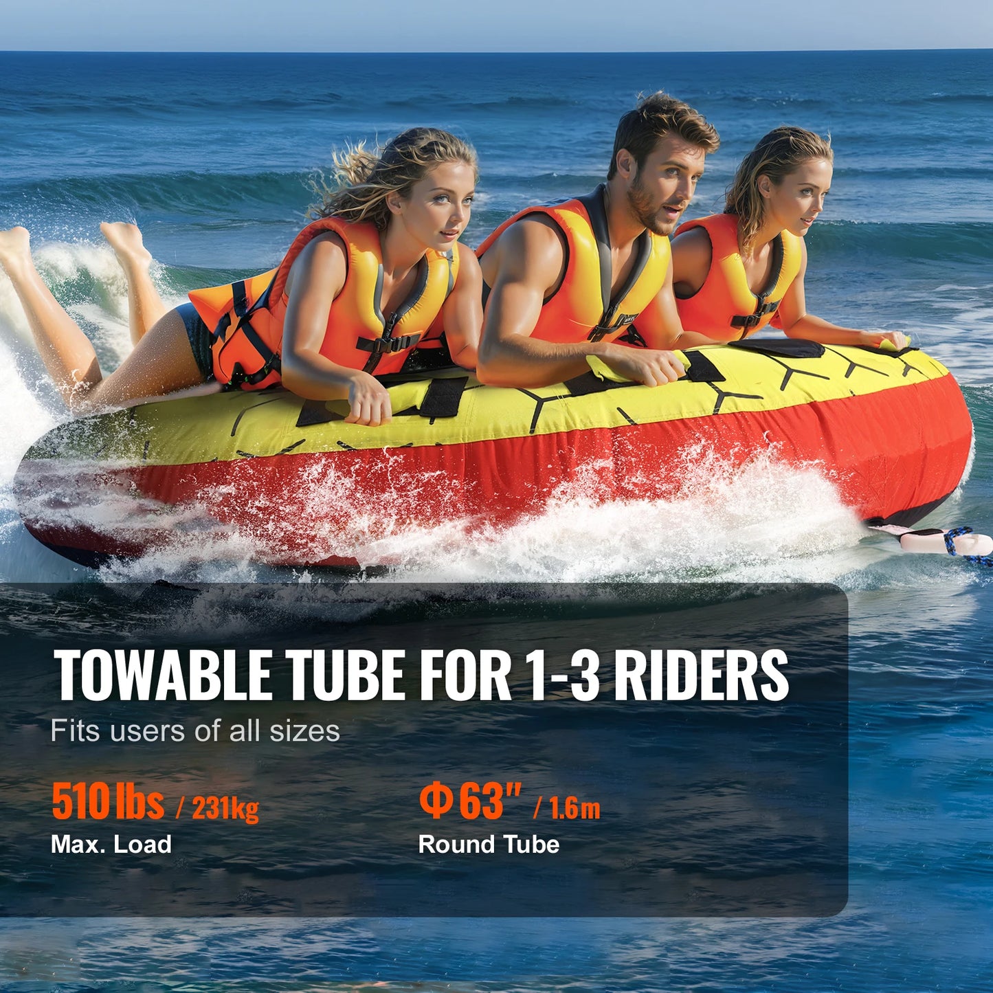 SucceBuy Inflatable Towable Boat Tube For Water Sports