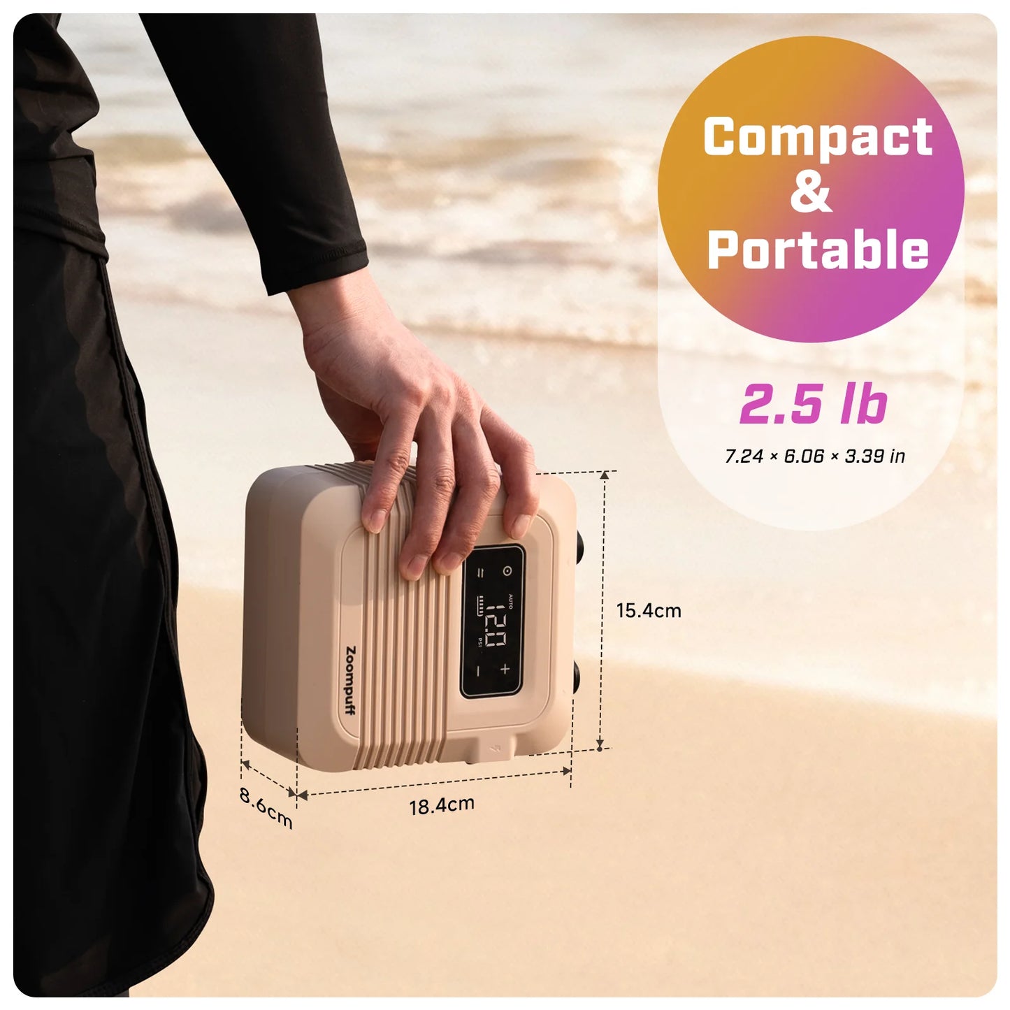 Zoompuff D27PRO Electric SUP Air Pump With Rechargeable Battery