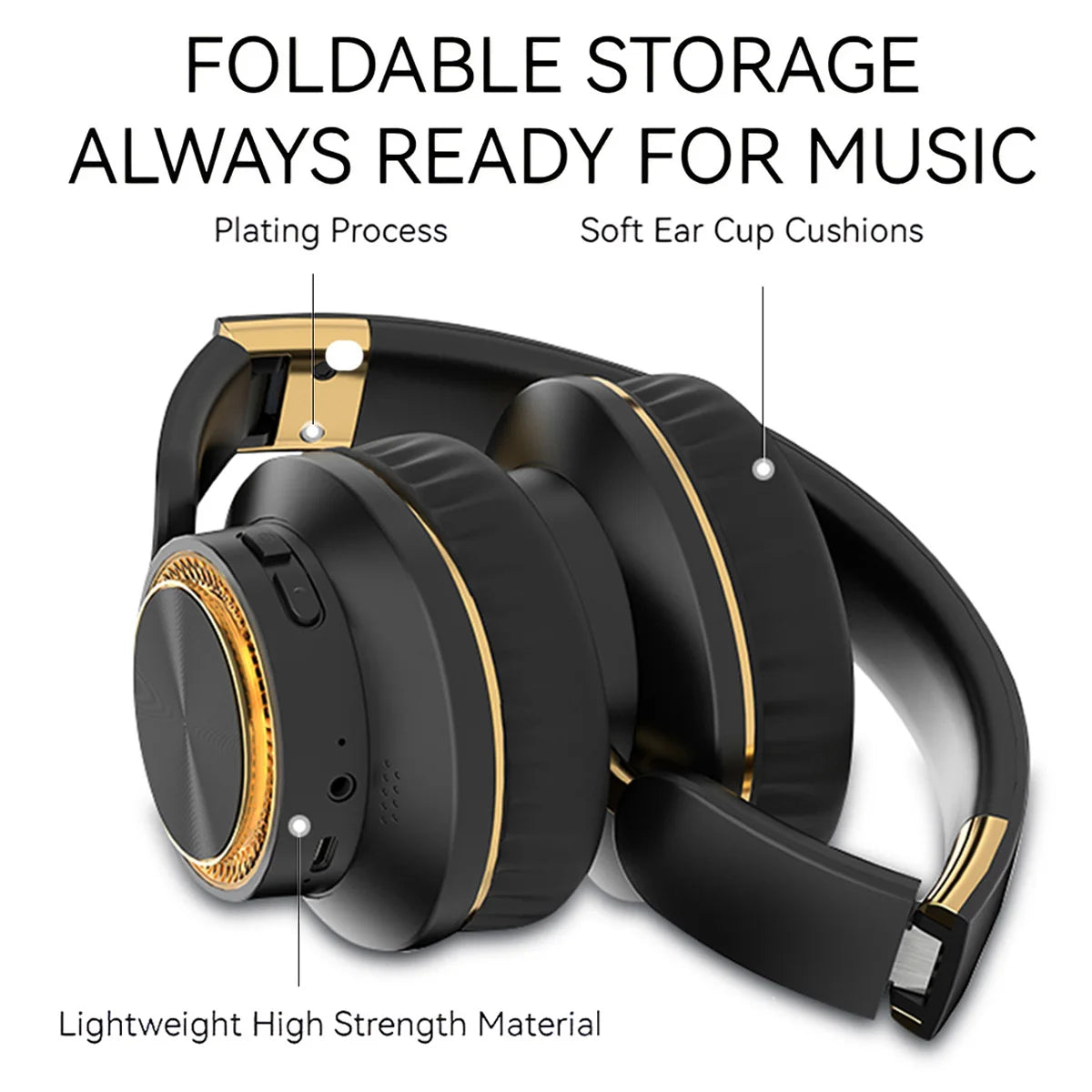 Stonego Foldable Bluetooth Headphones Featuring HiFi Stereo Sound And Comfort