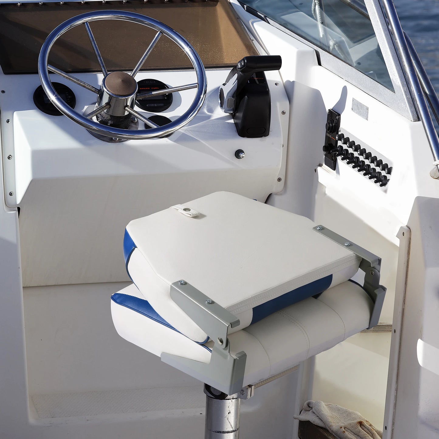 Premium Heavy Duty Folding Boat Seat With Thick Padded Cushion