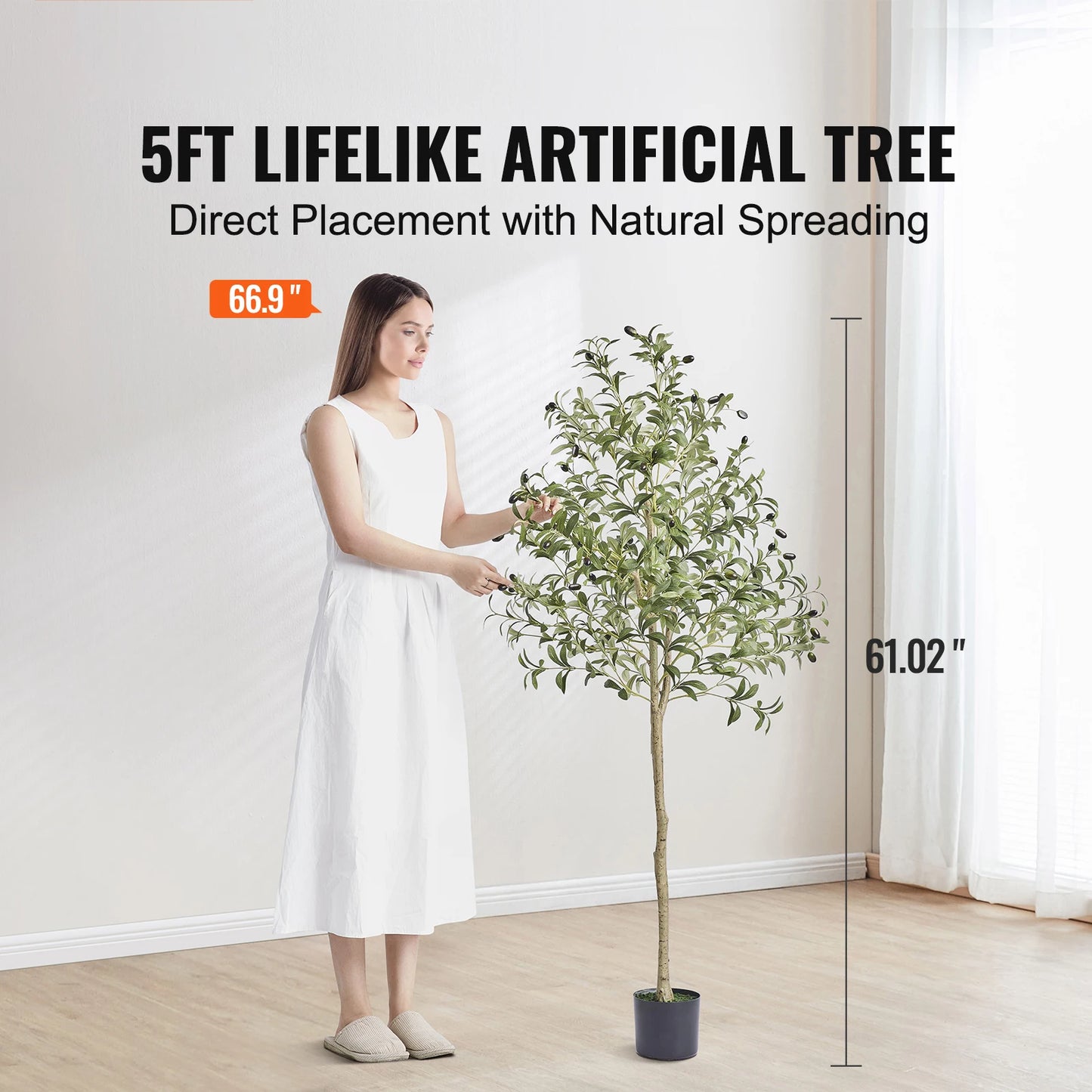 SucceBuy Artificial Olive Tree Lifelike Indoor Plant