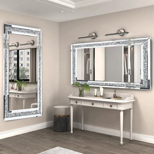 LUVODI Crystal Rhinestone Vanity Mirror Wall Mounted