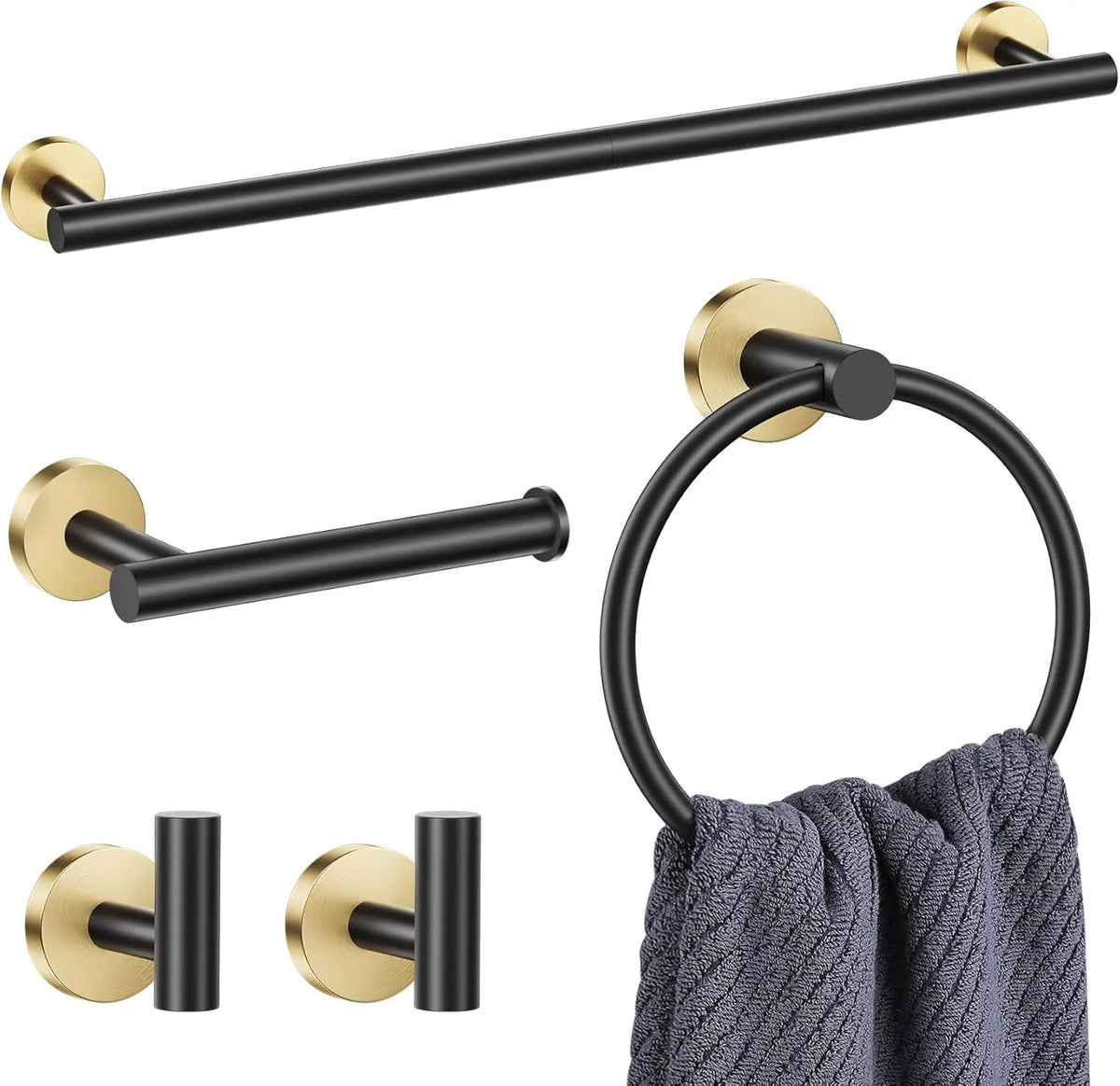 Stainless Steel Wall Mounted Bathroom Hardware Set With Towel Bar