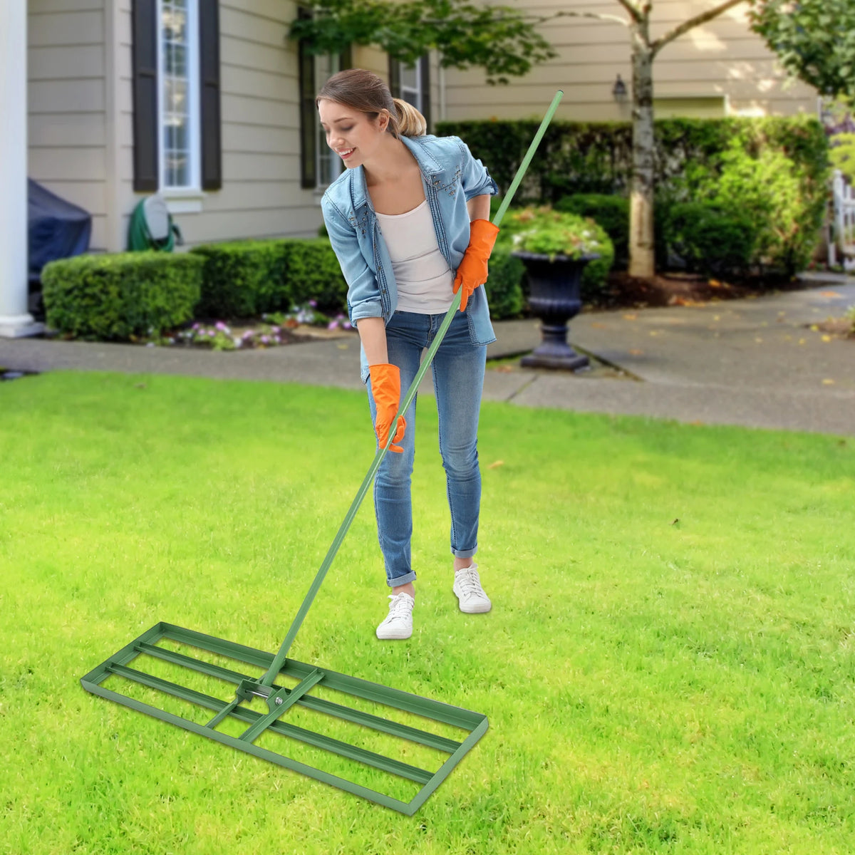 Bymaocar Steel Lawn Leveling Rake Tool For Yard And Garden