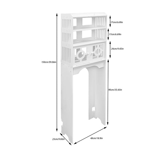 Bathroom Floor Cabinet 4 Tier Over Toilet Storage Organizer