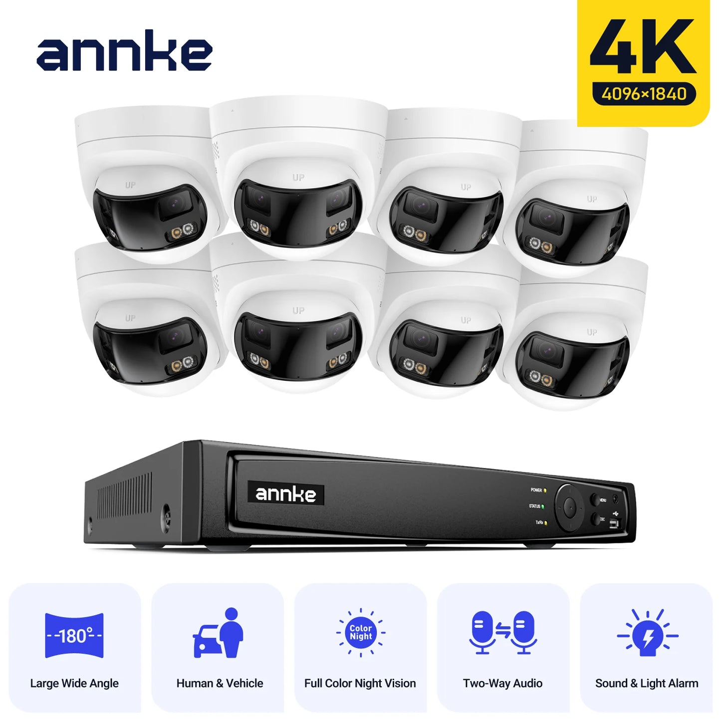 ANNKE 4K 8MP Panoramic Dual Lens Security Camera System