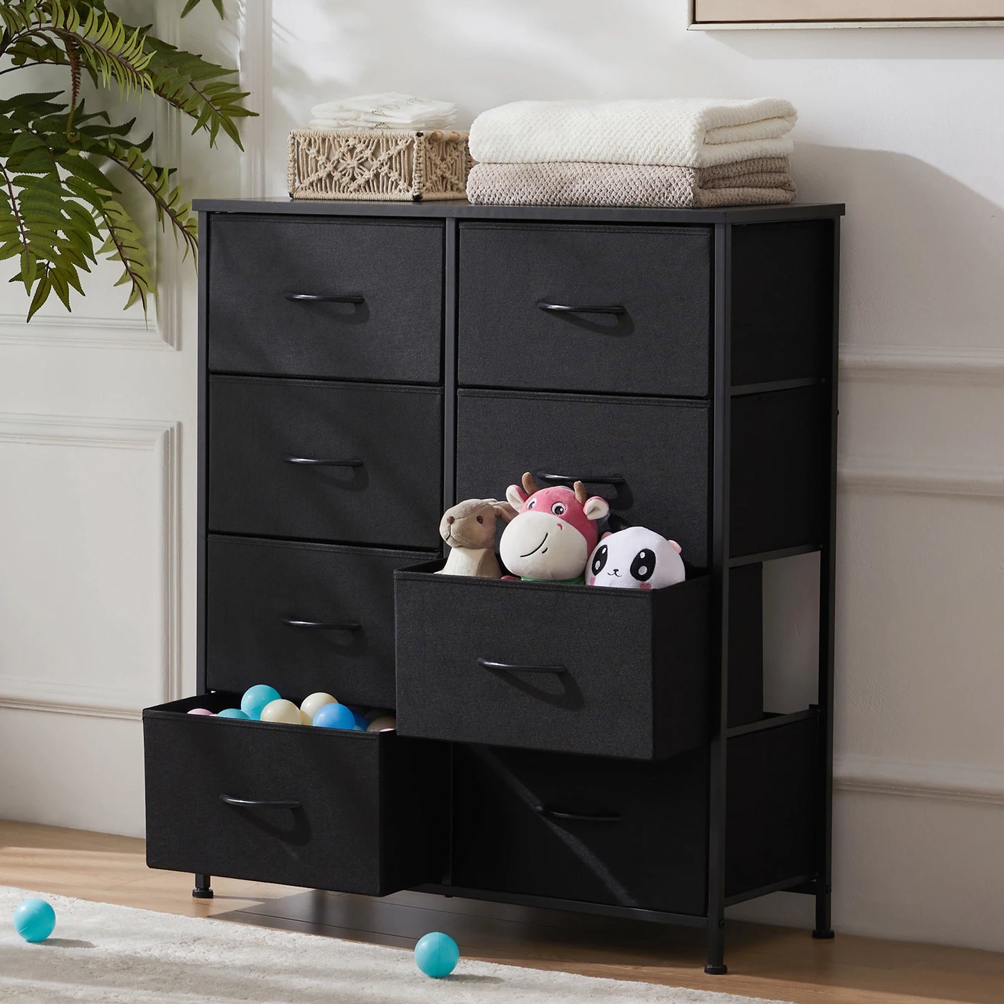 MCQ Fabric 8-Drawer Cabinet For Living Room Storage Organizer
