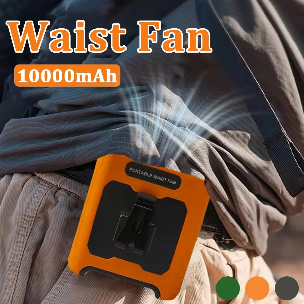 Portable Bladeless Waist Fan With USB Charging And Digital Display