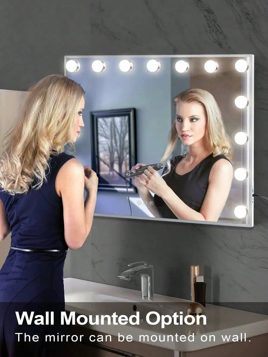 Lighted Vanity Makeup Mirror With Adjustable Three Light Settings