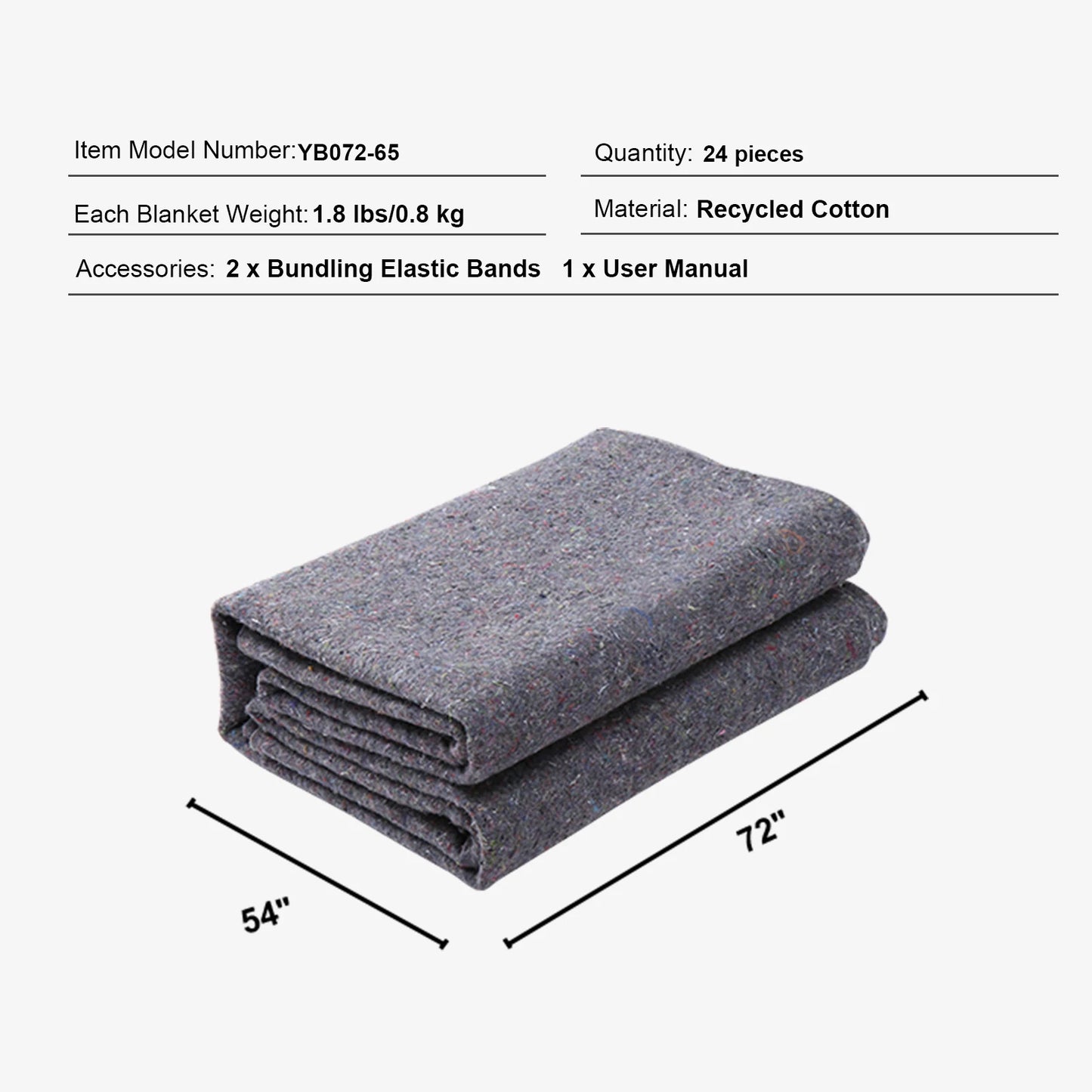 SucceBuy Recycled Cotton Heavy Duty Moving Blankets