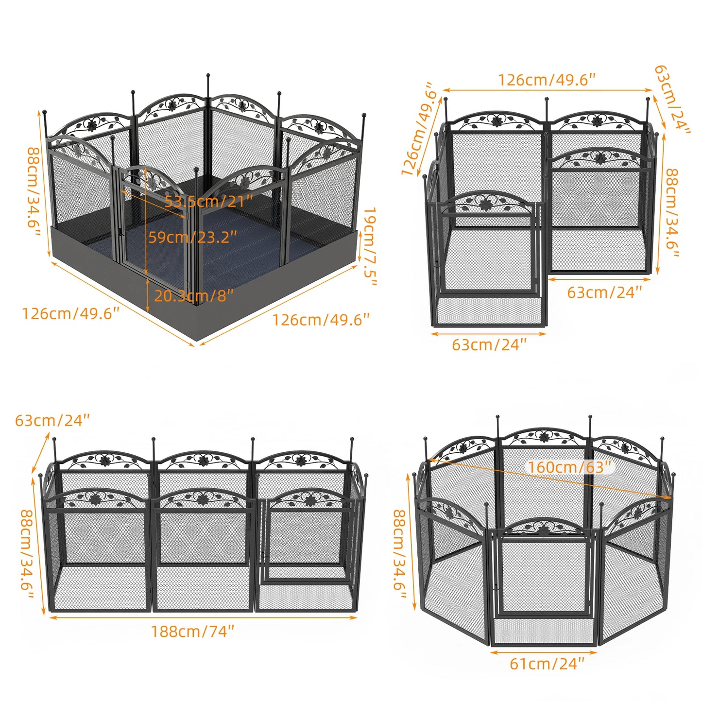 BINGOPAW Heavy Duty Dog Playpen for Outdoor Indoor Training