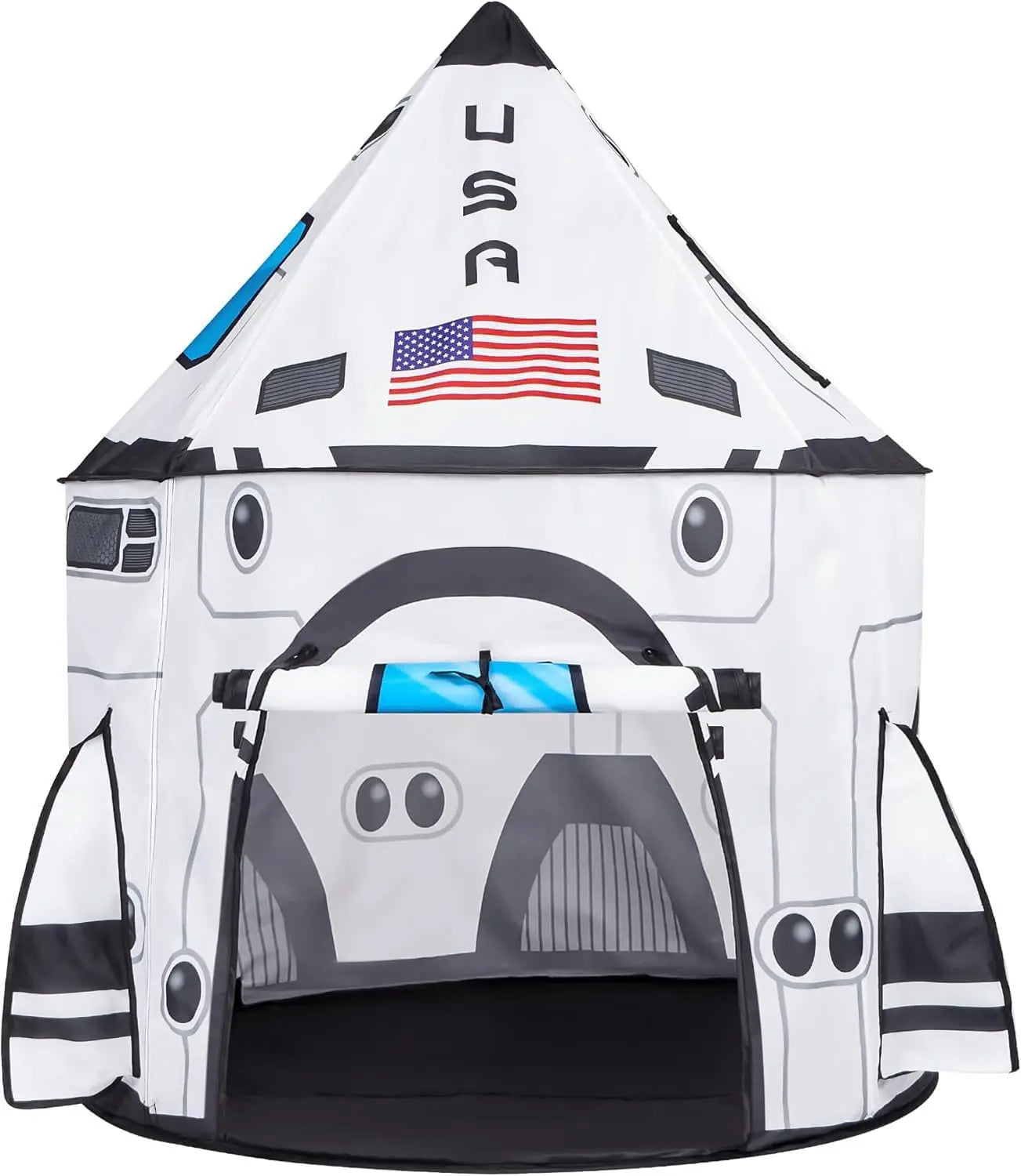Joyfy Rocket Ship Play Tent Set With Tunnel 3 Piece Kids Playhouse Birthday Gift
