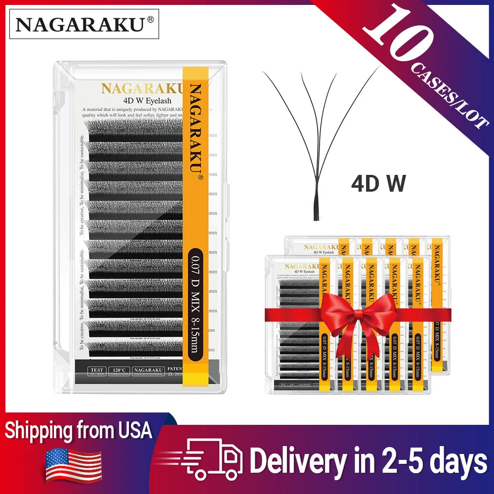 Nagaraku 3D 4D 5D W Shape Synthetic Eyelash Extensions