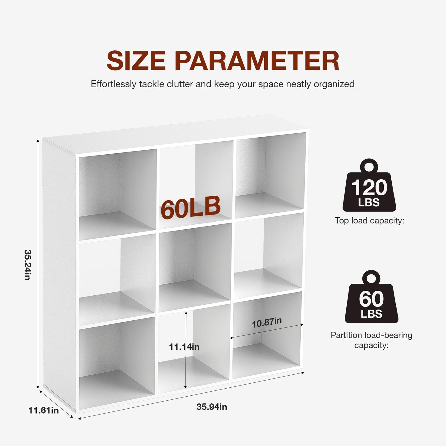 JHK 9 Cube Storage Organizer Wooden Shelf Bookcase