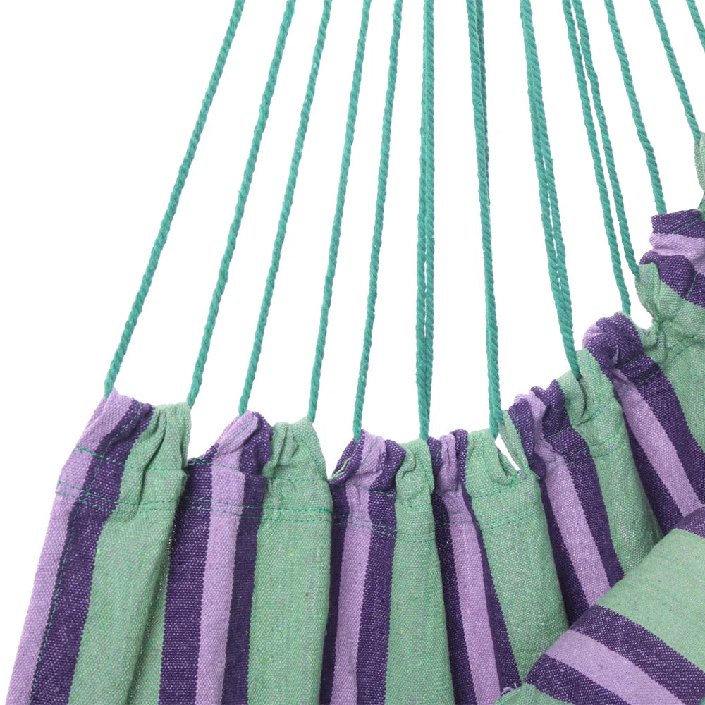 Outdoor Hanging Rope Chair Polyester Cotton With Cushions 250 Lbs Capacity