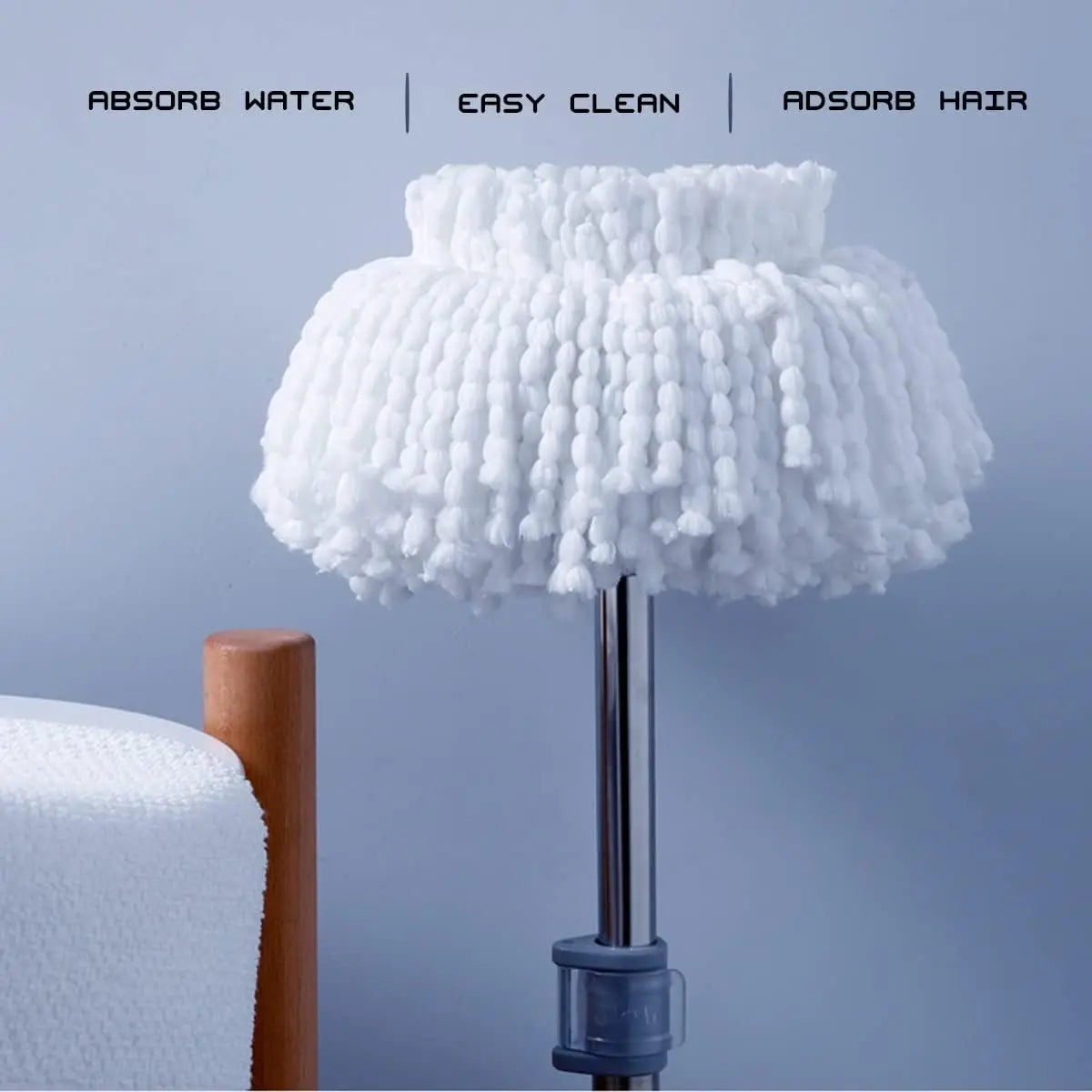 Microfiber Round Spin Mop Replacement Head Refill For Floor Cleaning