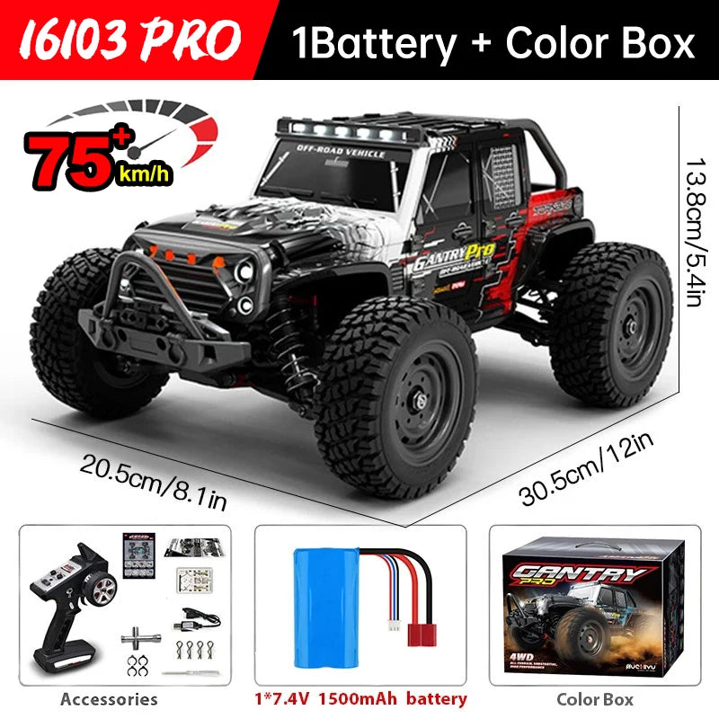 WLtoys 16101 Pro 1:16 Enhanced 4WD RC Car With LED