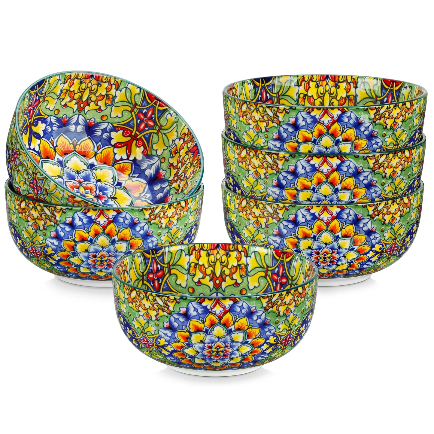 Malacasa 6 Or 12 Piece Bohemian Ceramic Soup Bowl Set