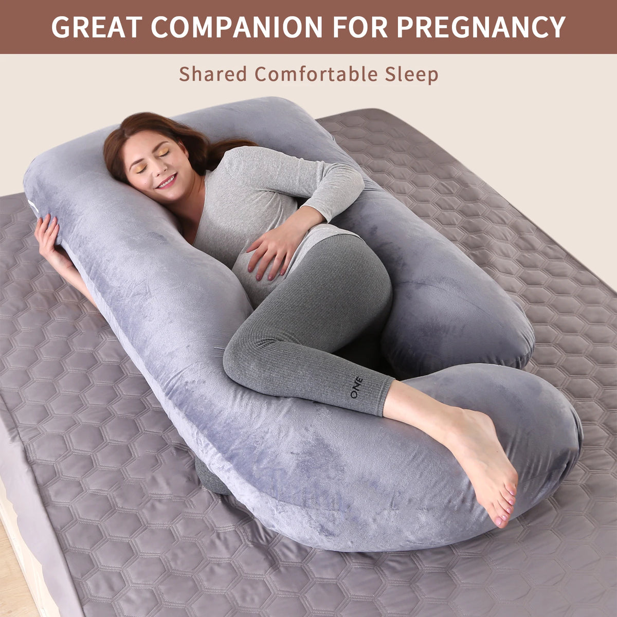 G Shaped Full Body Maternity Pillow With Removable Cotton Cover