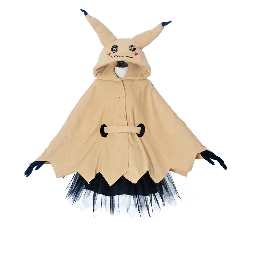 Women's Anime Ghost Cosplay Cloak Costume Set With Skirt