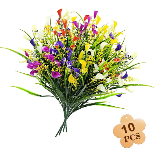 Calla Lily Artificial Flowers Indoor Outdoor UV-Resistant Plastic