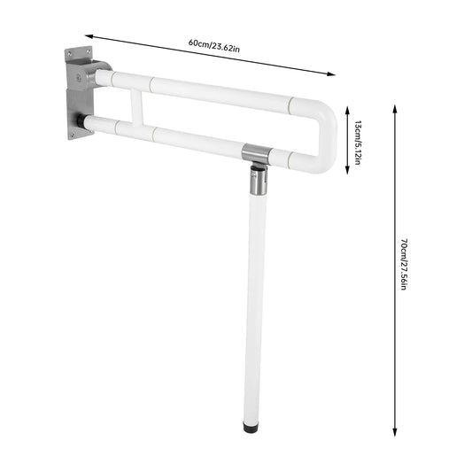 Foldable Toilet Grab Bar With Non Slip Rail For Safety