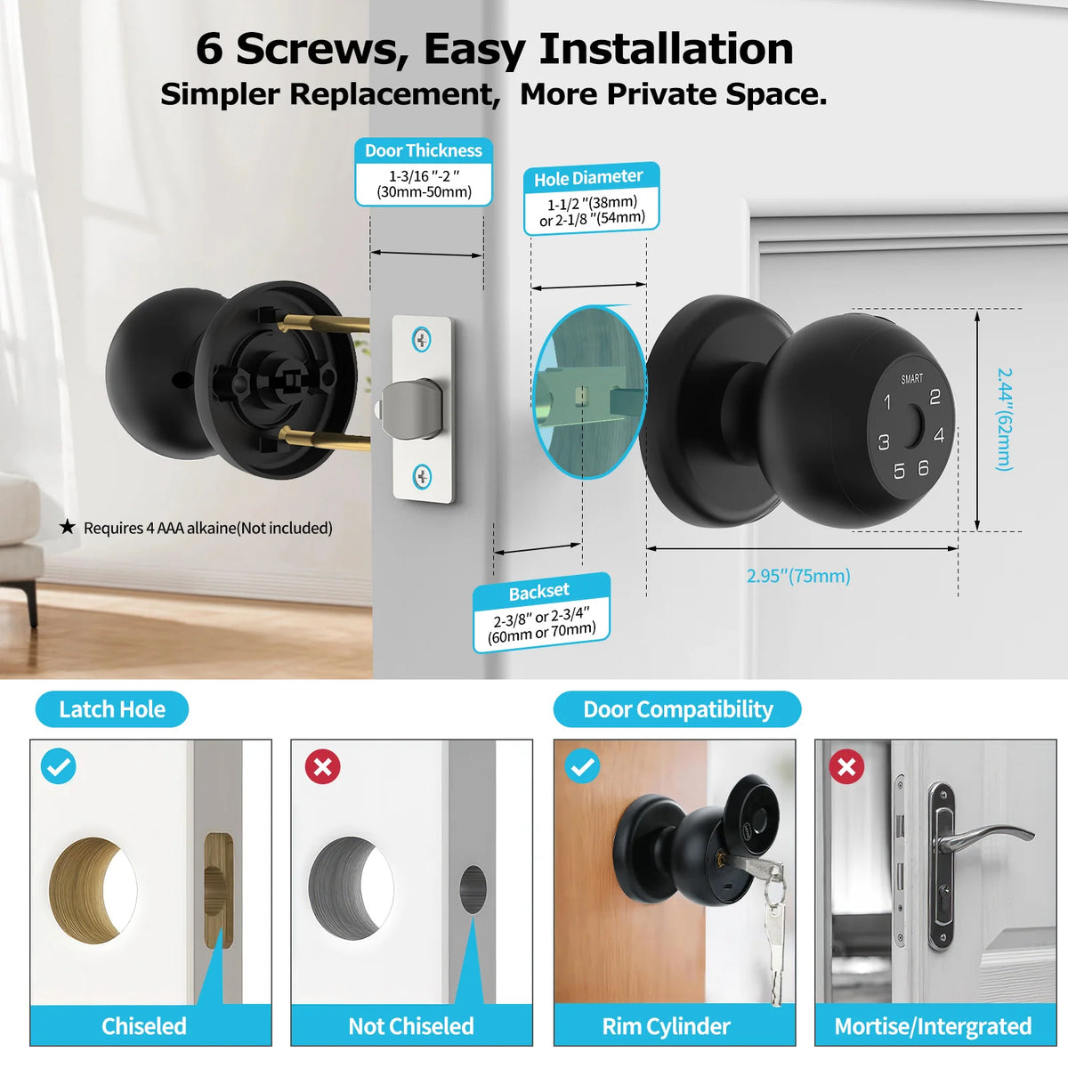 Viladepot Fingerprint Smart Door Lock With Keypad And App Control