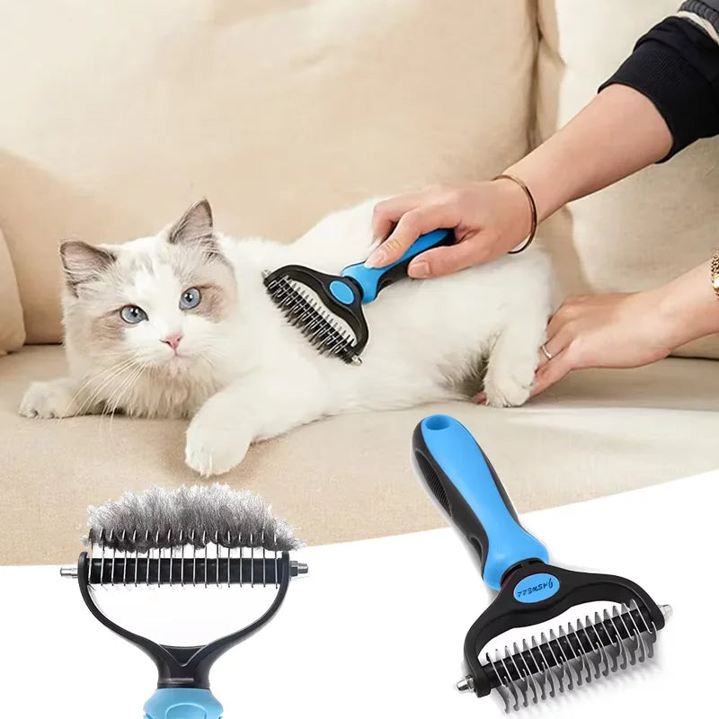 Double Sided Pet Grooming Brush for Dogs Cats Hair Removal