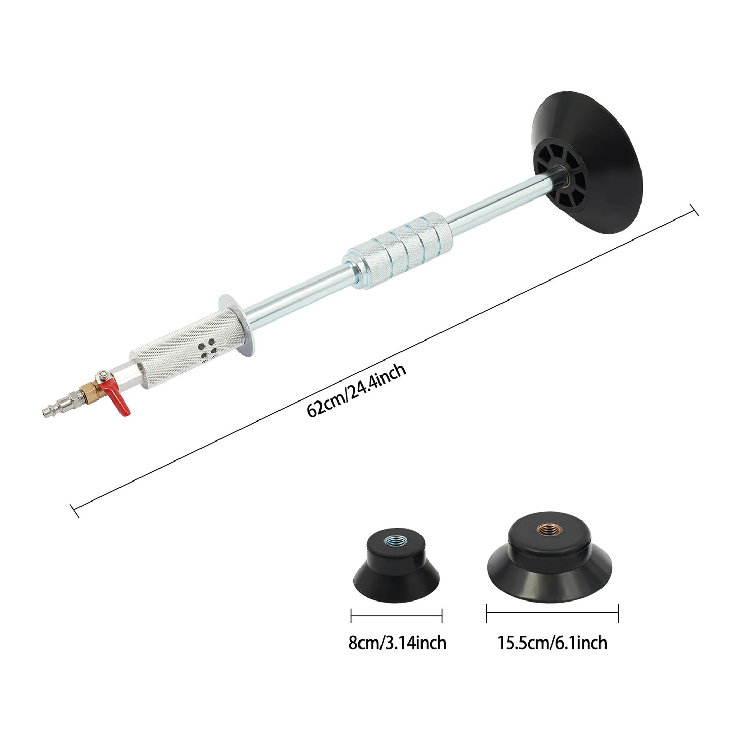 Bymaocar Pneumatic Dent Puller Hammer With Three Suction Cups