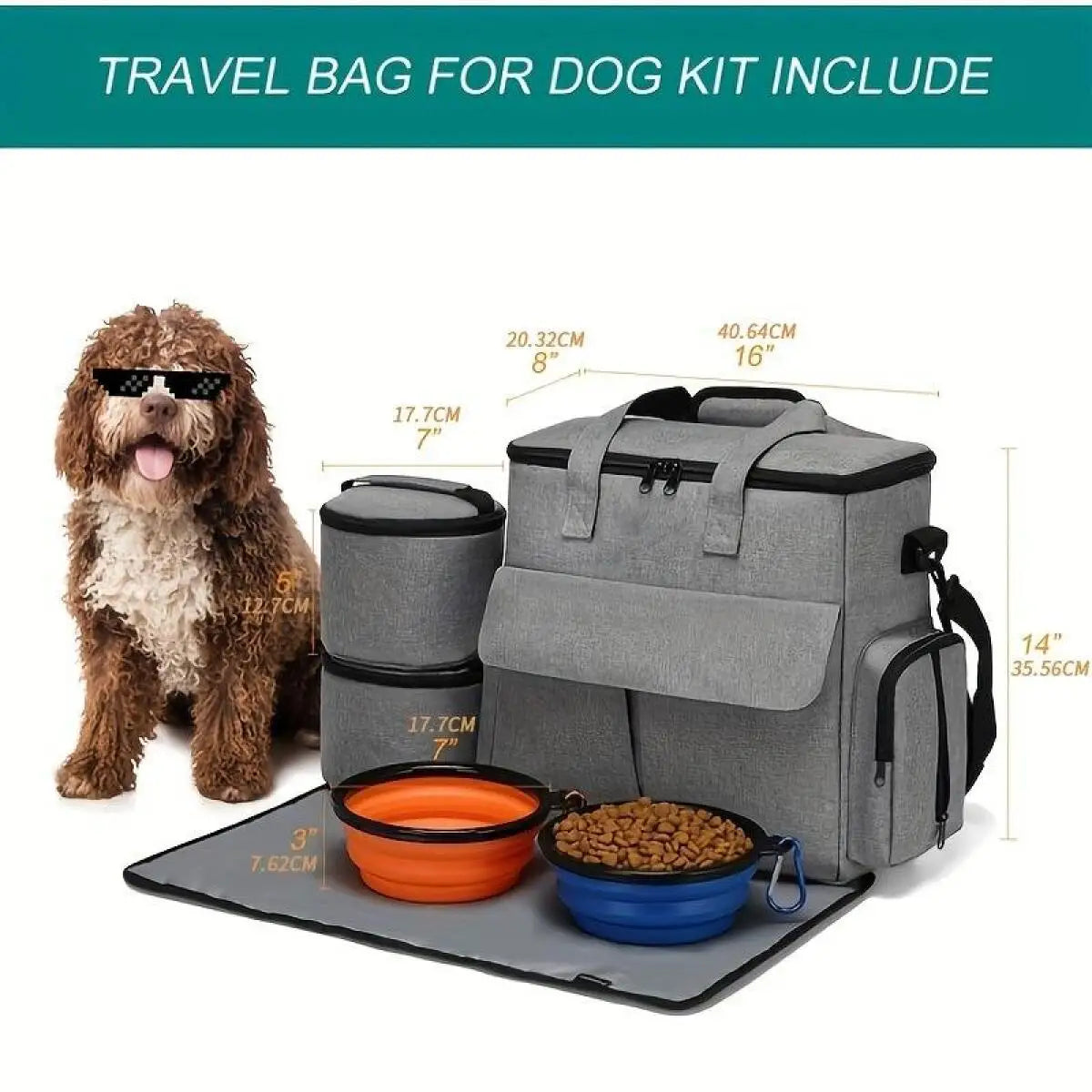Pet Travel Bag Set Airline Approved For Dogs And Cats