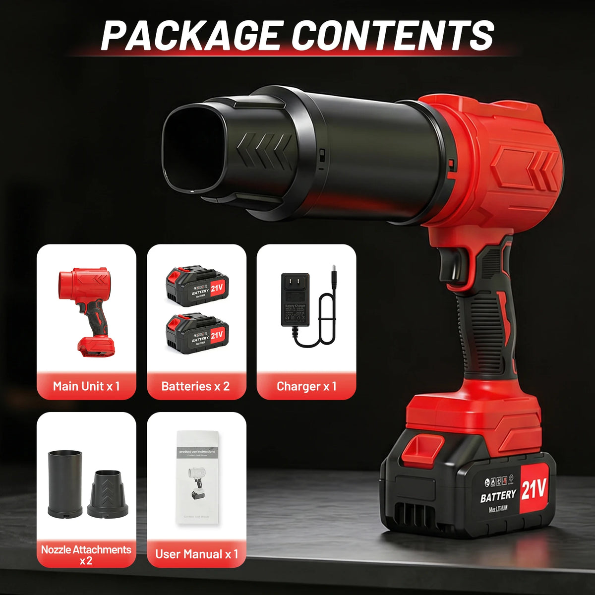 Cordless Variable Speed Leaf Blower With Dual Battery Pack
