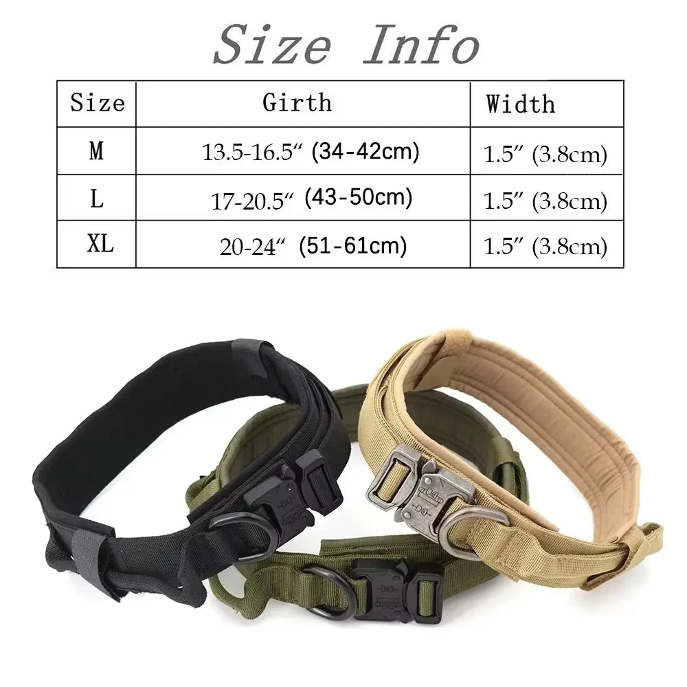 Adjustable Tactical Nylon Dog Harness And Collar Set For Training