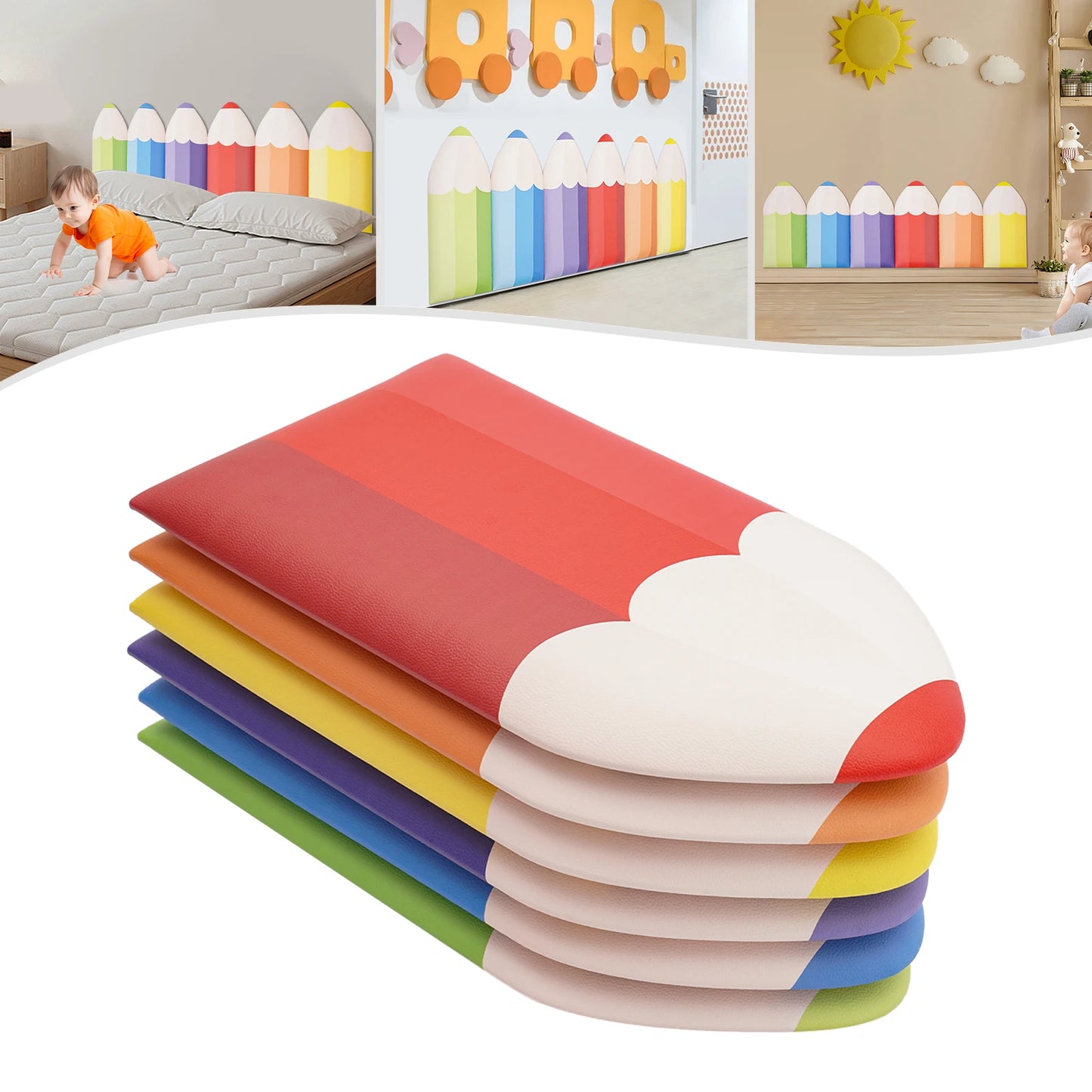 Pencil Themed Anti Collision Wall Padding For Kids Self Adhesive