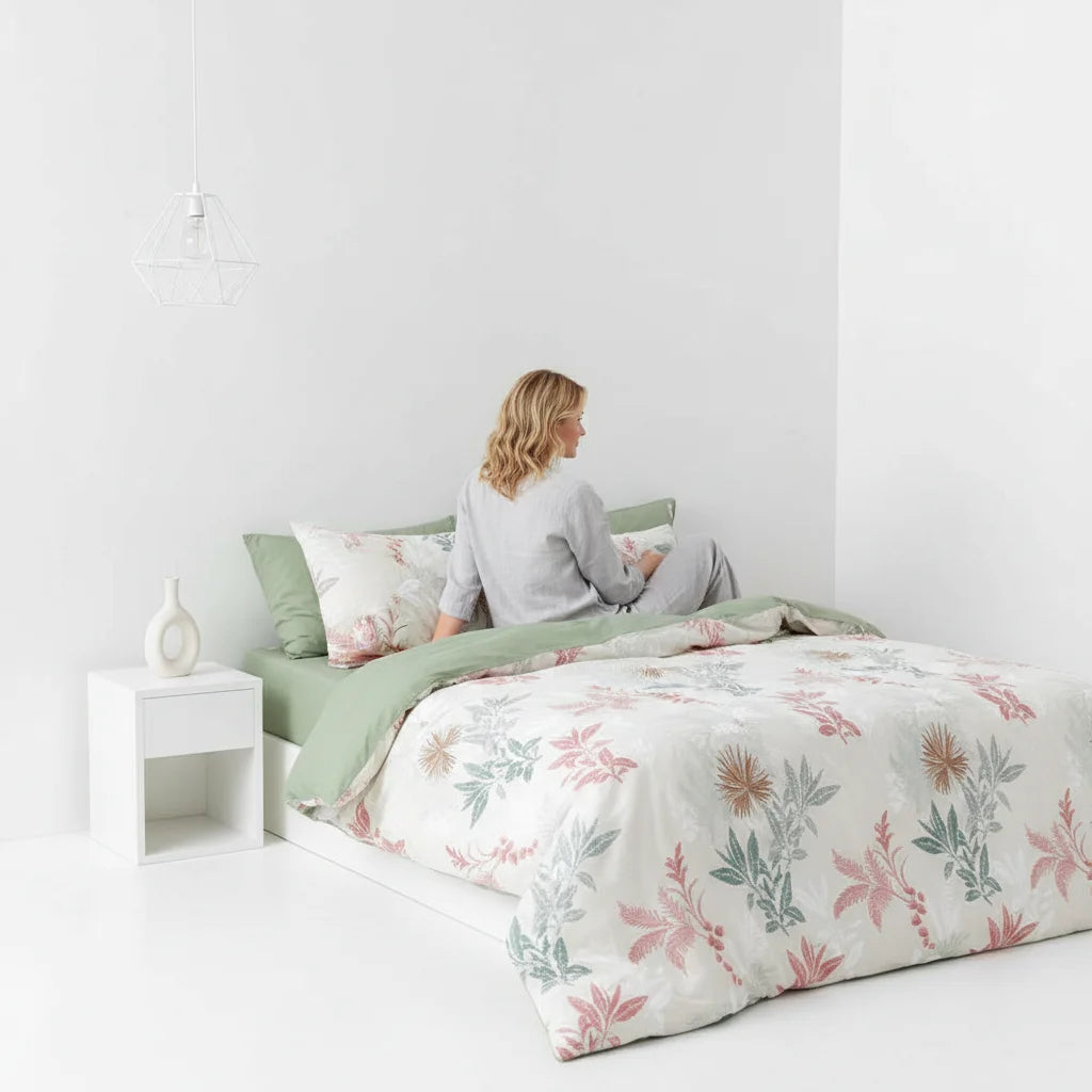 Vintage Floral Print Duvet Cover Set With Zipper Closure