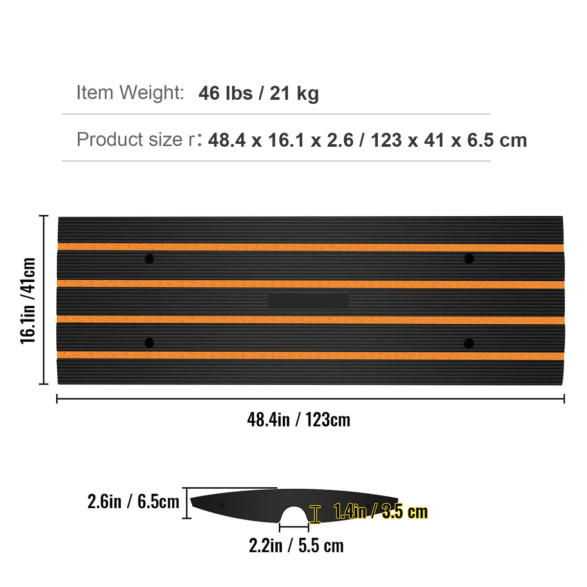 SucceBuy Cable Protector Ramp Rubber Driveway Threshold Bridge