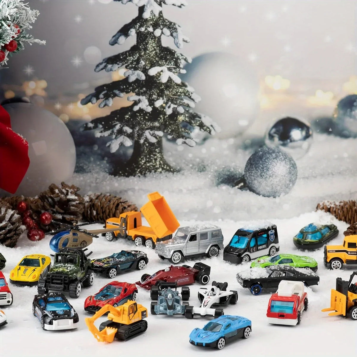 Joyfy Christmas Vehicle Advent Calendar With Diecast Cars