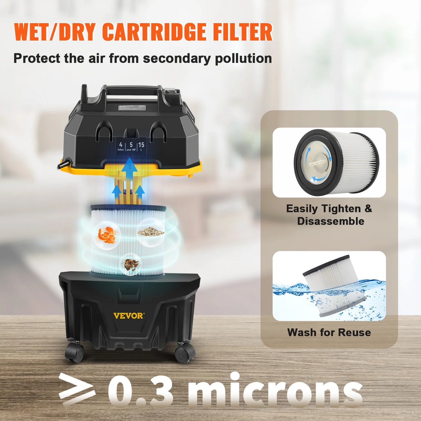 SucceBuy Wet And Dry Vacuum Cleaner 1200W Powerful Suction