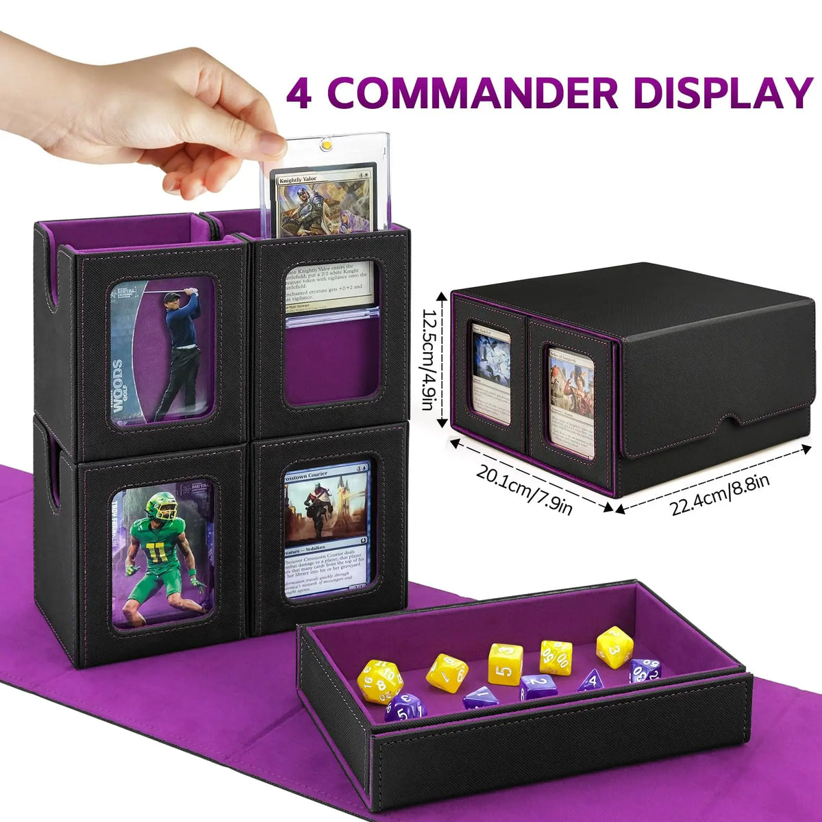 Premium Commander Deck Box With Dice Tray And Card Storage