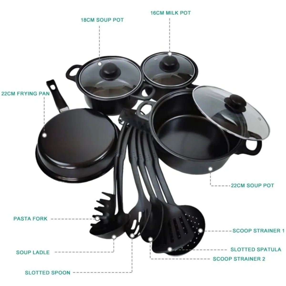 COBASPORT Nonstick Pots And Pans Set For Induction Cooking