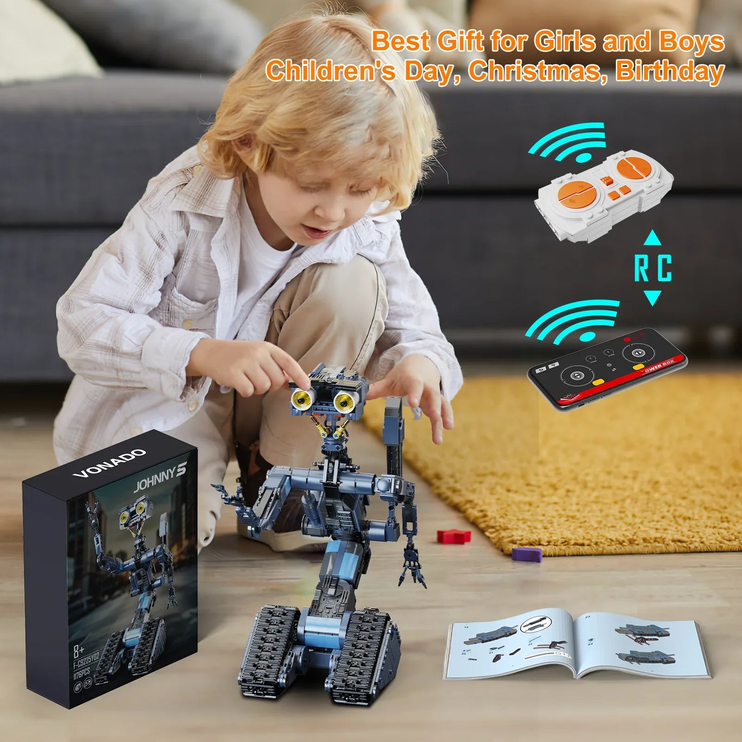 BuildMoc 5 Robot Building Blocks Set Military Model Toys