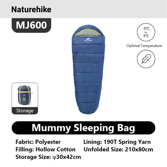Naturehike Mummy Sleeping Bag MJ300 MJ600 Ultra Winter Warm Indoor